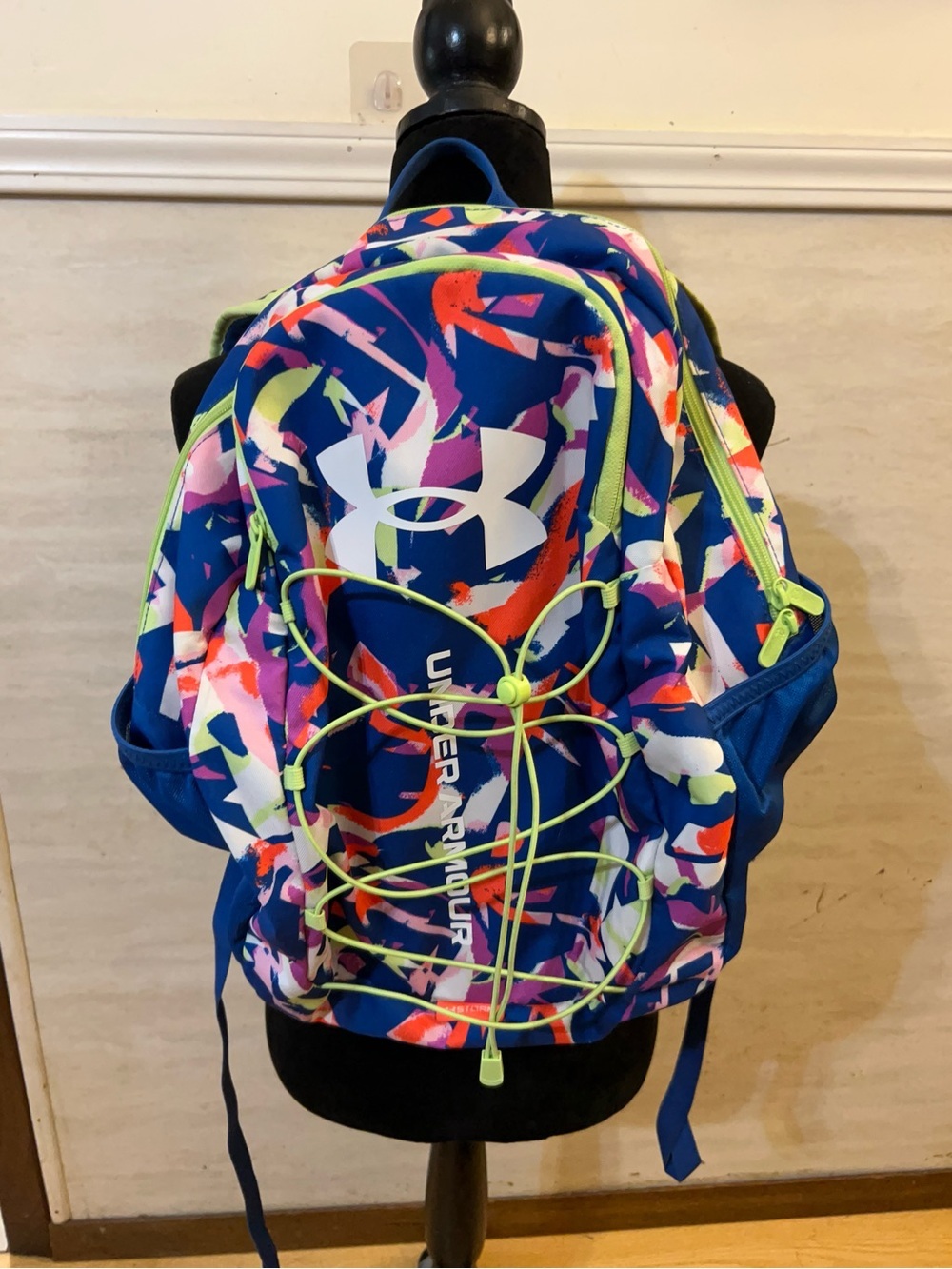Under Armour Hustle Sport Backpack “ Tech Blue" pattern Colorway” - Picture 2 of 15